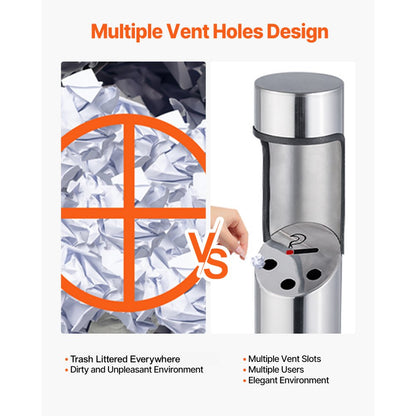 YD-67A - Durable Stainless Steel Outdoor Ashtray for Cigarette Disposal
