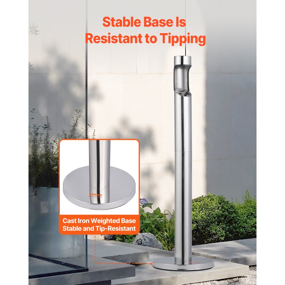 YD-67A - Durable Stainless Steel Outdoor Ashtray for Cigarette Disposal