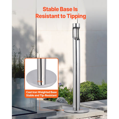 YD-67A - Durable Stainless Steel Outdoor Ashtray for Cigarette Disposal