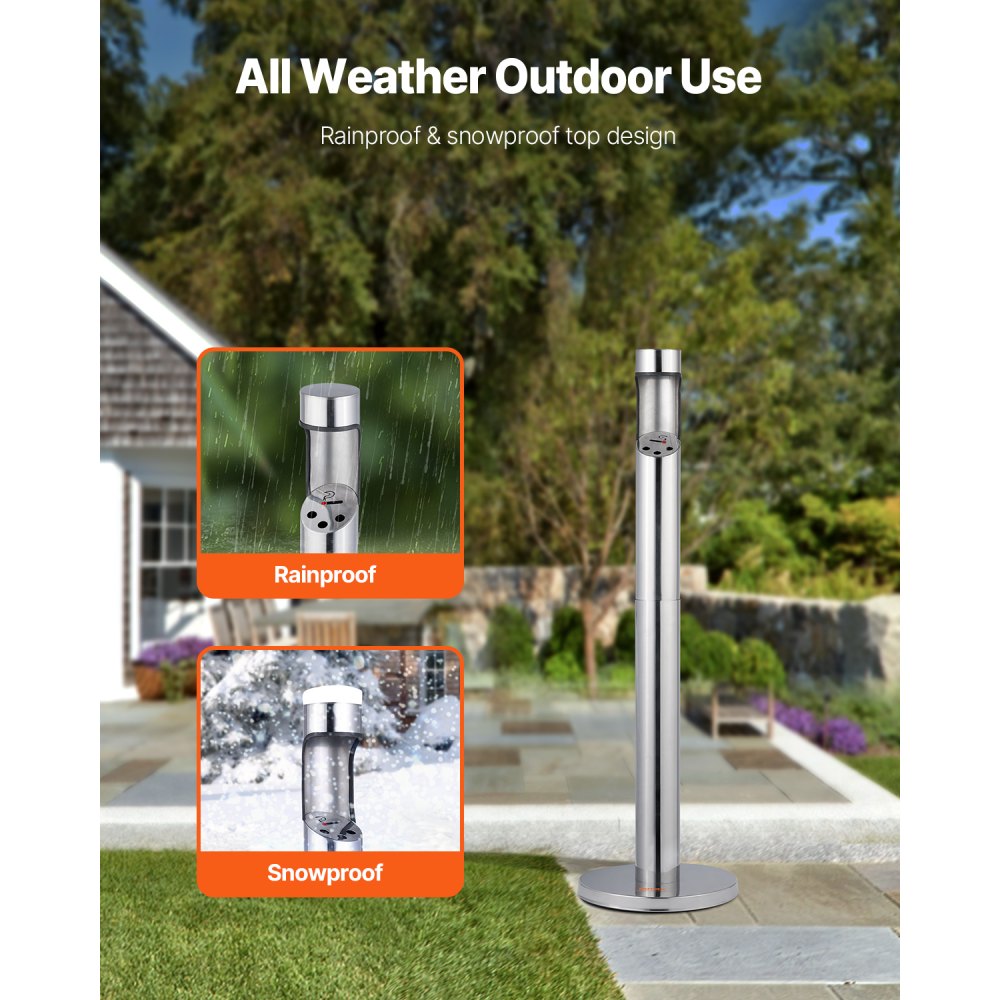 YD-67A - Durable Stainless Steel Outdoor Ashtray for Cigarette Disposal