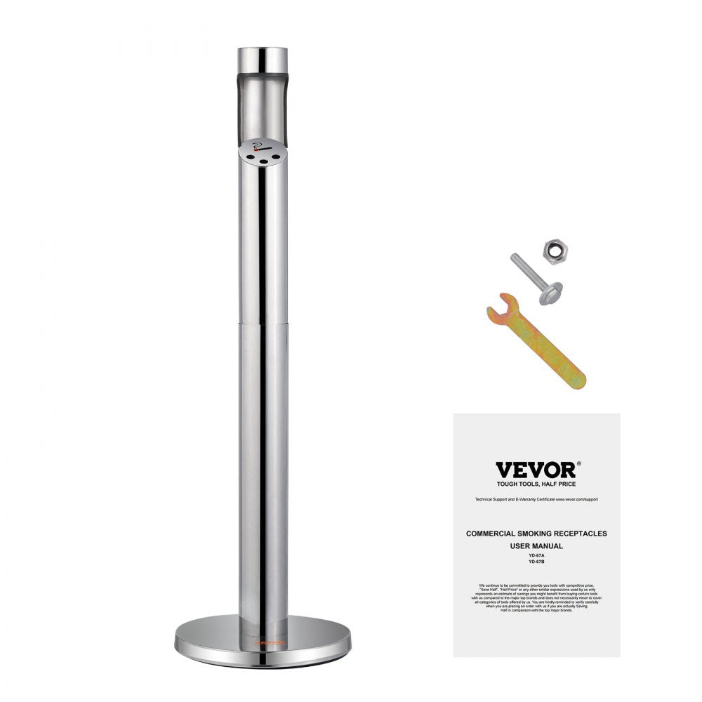 YD-67A - Durable Stainless Steel Outdoor Ashtray for Cigarette Disposal