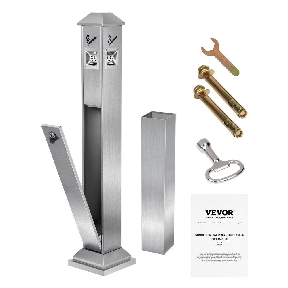 YD-27A - Durable Stainless Steel Outdoor Ashtray for Easy Cigarette Disposal