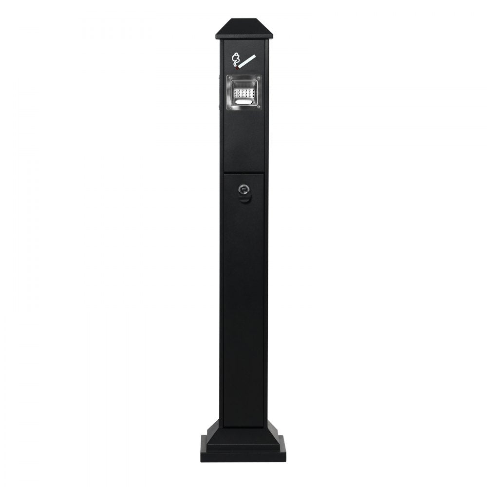 YD-27B - Heavy-Duty Iron Outdoor Ashtray with Lockable Opening