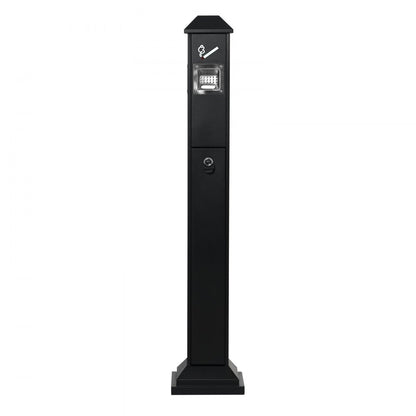 YD-27B - Heavy-Duty Iron Outdoor Ashtray with Lockable Opening