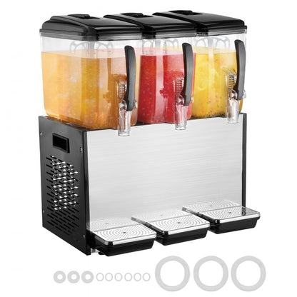 LYJ12LX3 - 12L Triple Tank Commercial Juice Dispenser with Independent Controls
