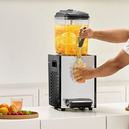 LYJ12LX1 - VEVOR 12L Cold Juice Dispenser with Fruit Pulp Feature