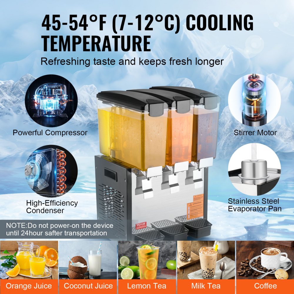 LYJ10LX3 - 3-Tank 10L Juice Dispenser with 360° Stirring Design