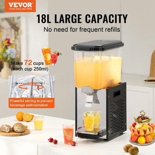 LYJ18LX1 - 18L VEVOR Cold Beverage Dispenser with 360° Mixing Blade