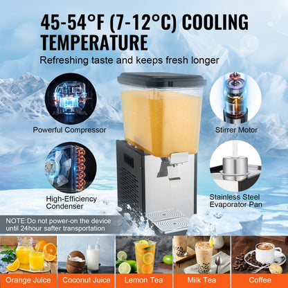 LYJ18LX1 - 18L VEVOR Cold Beverage Dispenser with 360° Mixing Blade