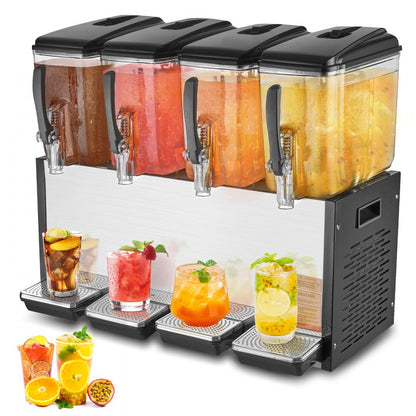 LYJ12LX4 - 12L x 4 Tank Commercial Juice Dispenser with Fruit Pulp Option