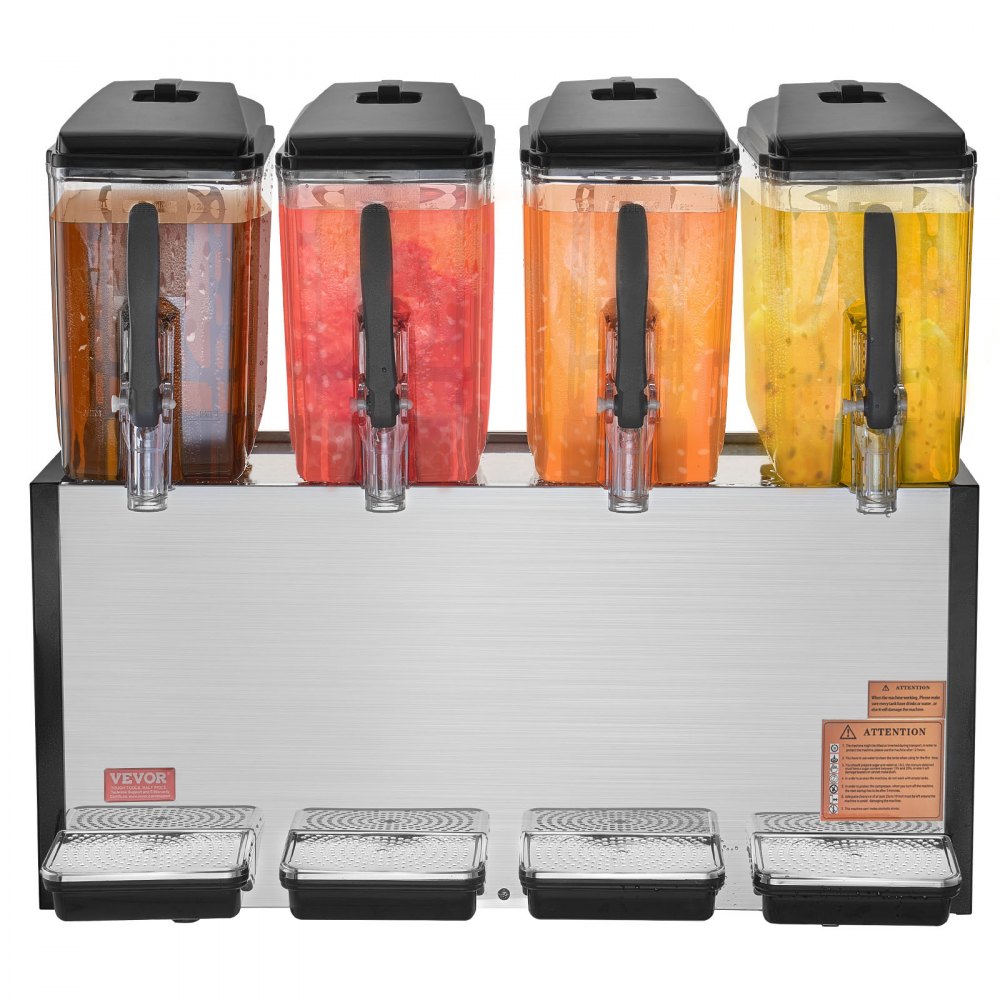LYJ12LX4 - 12L x 4 Tank Commercial Juice Dispenser with Fruit Pulp Option