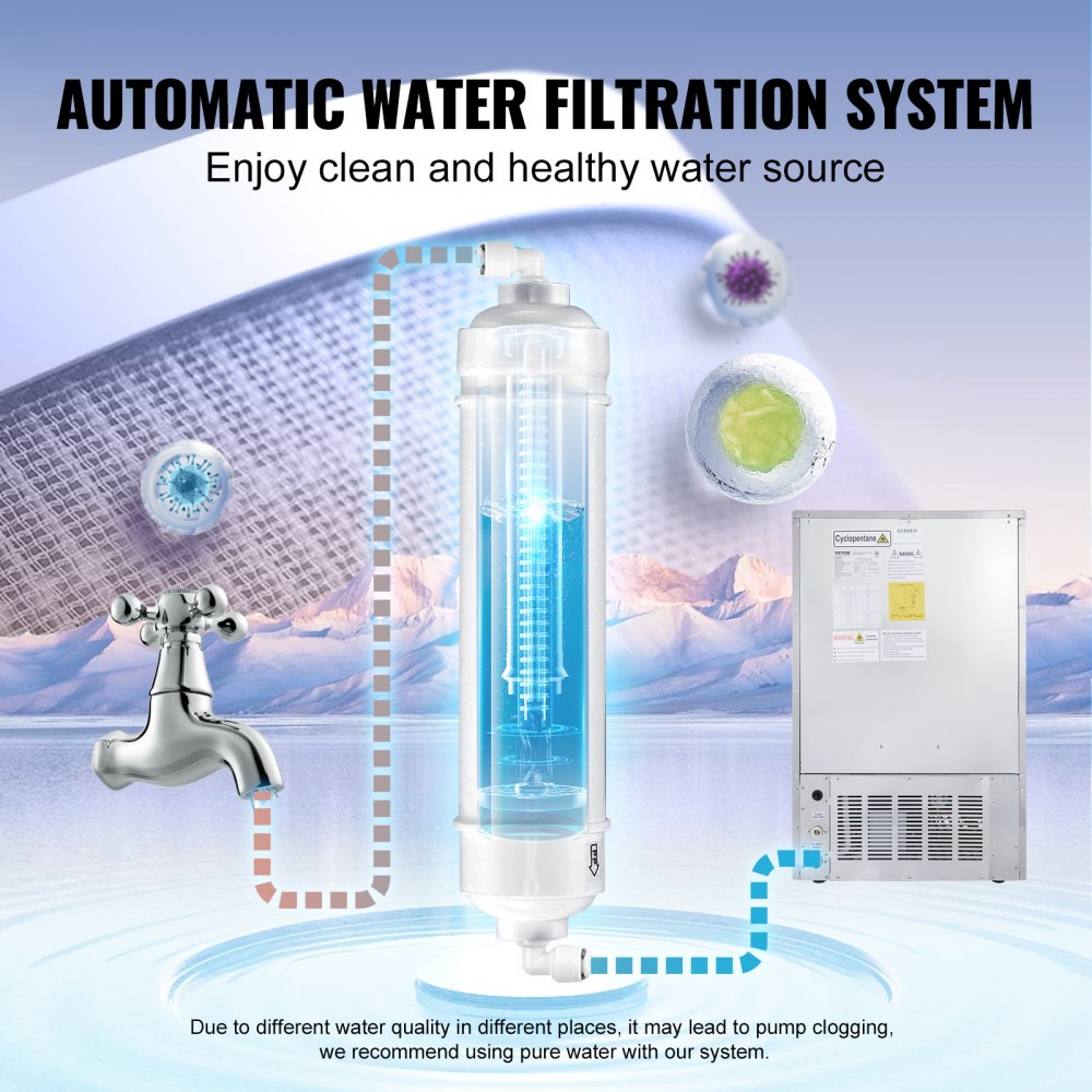 LB265T - 265 lbs/Day Stainless Steel Ice Maker with Self-Cleaning Function