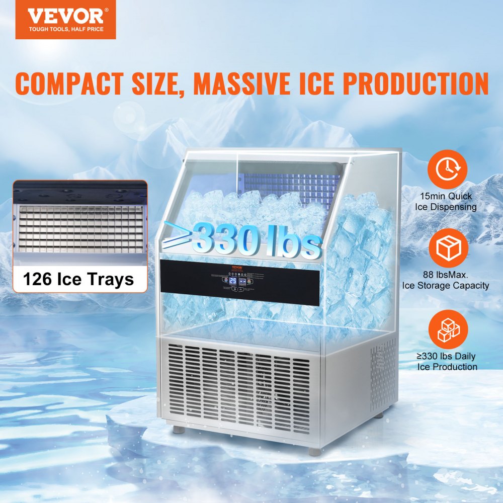 SSX300 - 330 lbs/24H VEVOR Ice Maker with Smart Control & Self-Cleaning