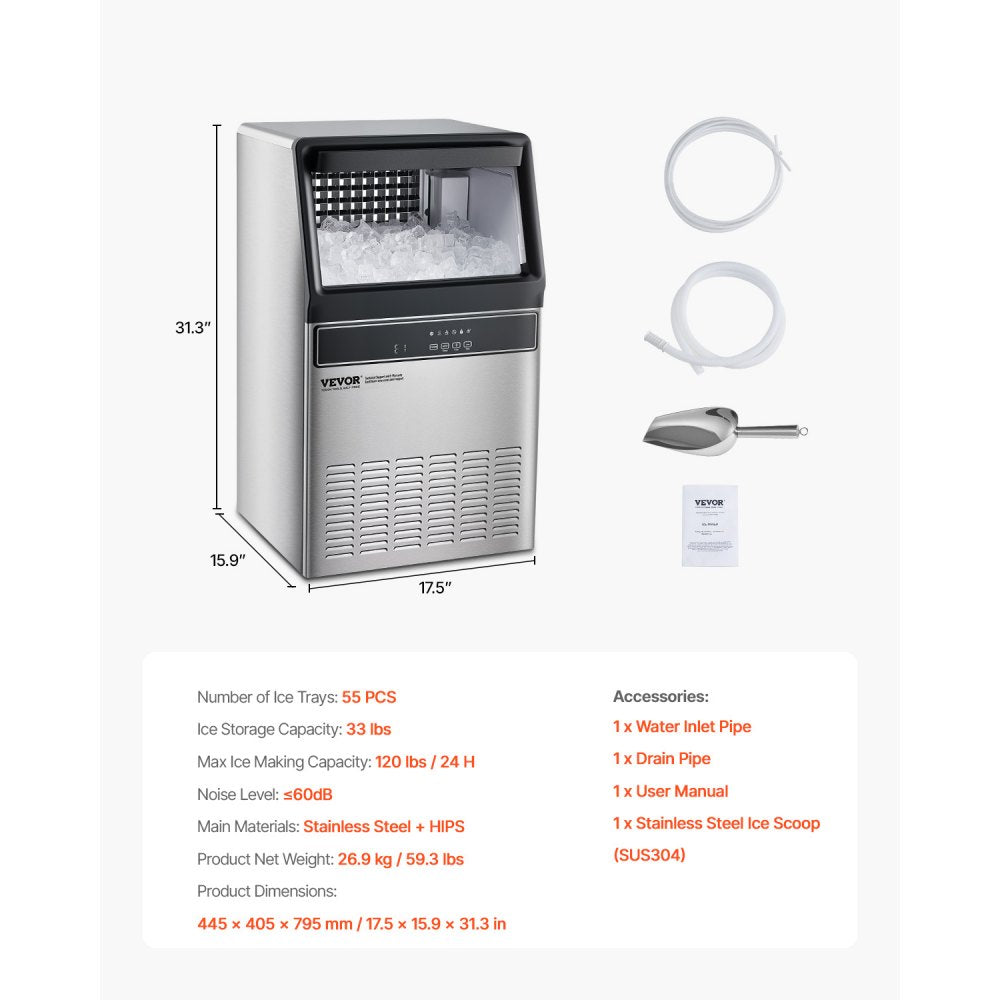 IMC9000A-UL - 120 lbs/Day Ice Maker with Auto Clean & LED Display