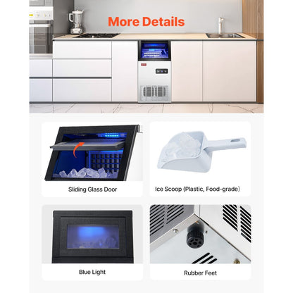 SKF-B40F - 80 lbs Daily Ice Maker with 8-Hour Insulation