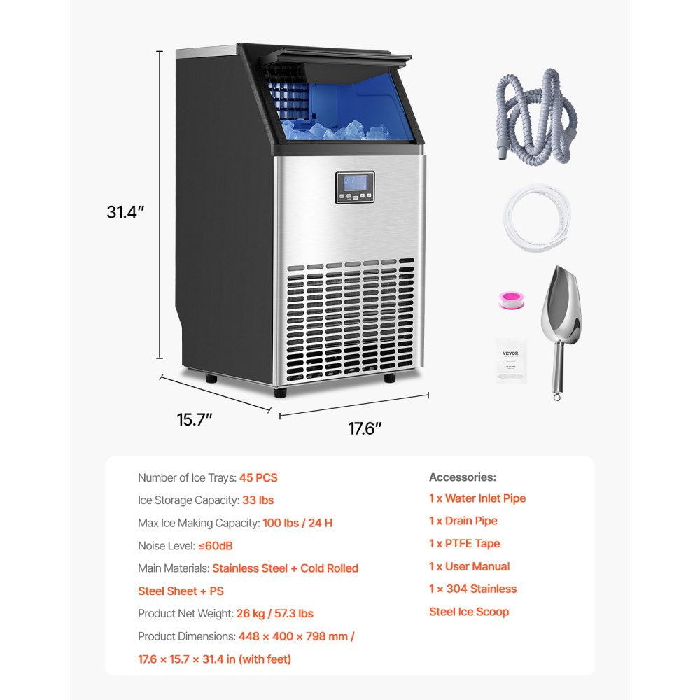 HZB-45 - 100lbs/Day Ice Maker with 45 Trays & Insulation