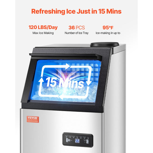 SKF-B80FT - 120 lbs Daily Ice Maker with Self-Cleaning & Insulation
