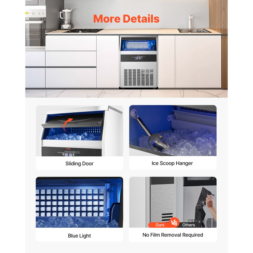 SSX200V - Compact 200 lbs/Day Ice Maker with 66 lbs Storage Capacity