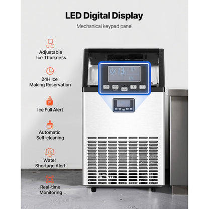 HZB-45 - Compact 140 lb Ice Maker with Auto-Clean & Smart Control