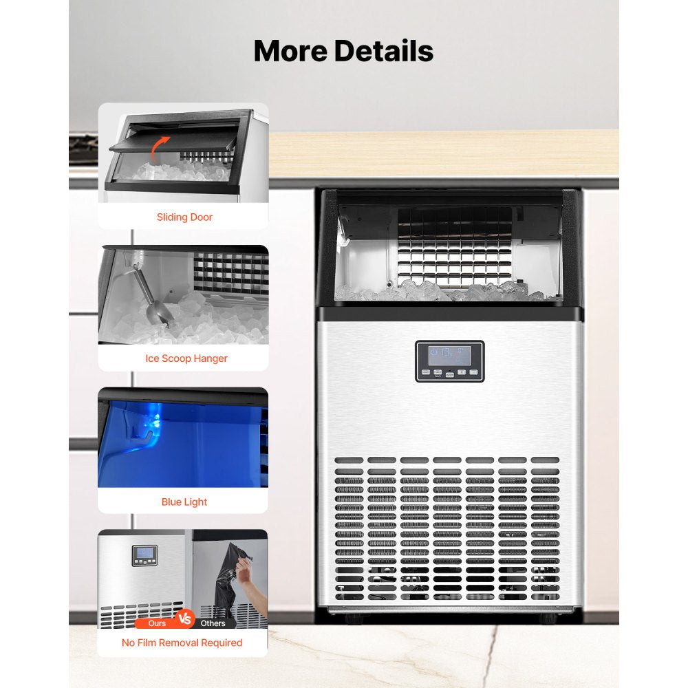 HZB-45 - Compact 140 lb Ice Maker with Auto-Clean & Smart Control