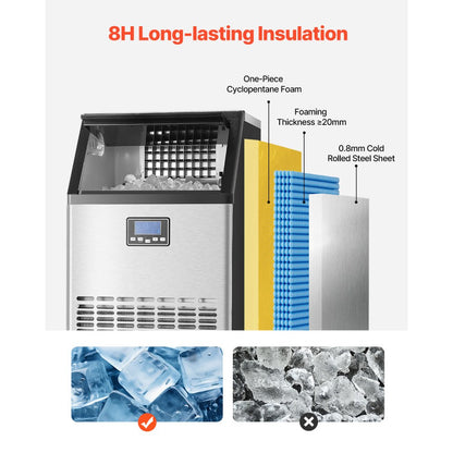 HZB-45 - 130 lbs Daily Ice Maker with 33 lbs Storage & Smart Control