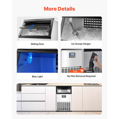 HZB-45 - 130 lbs Daily Ice Maker with 33 lbs Storage & Smart Control