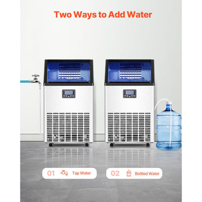 HZB-45 - 150lbs Daily Ice Maker with 45 Trays and Self-Cleaning Feature