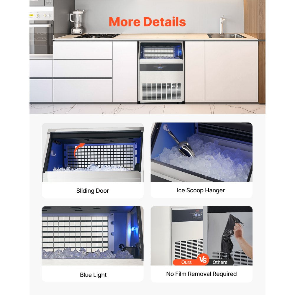 SSX440V - 440lbs/Day Commercial Ice Maker with 130lbs Storage & LED Display