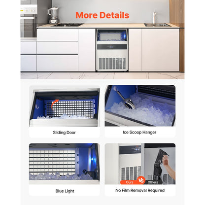 SSX440V - 440lbs/Day Commercial Ice Maker with 130lbs Storage & LED Display