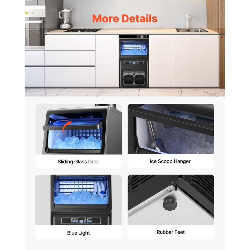 SKF-AT70FT - Compact 70 lbs Ice Maker with 12 lbs Storage & Insulation