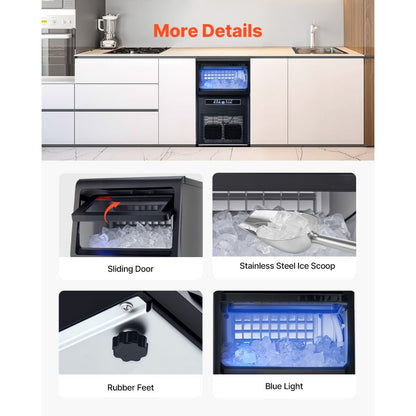 SKF-AT80F - 80lbs/Day Compact Ice Maker with 12lbs Storage Capacity