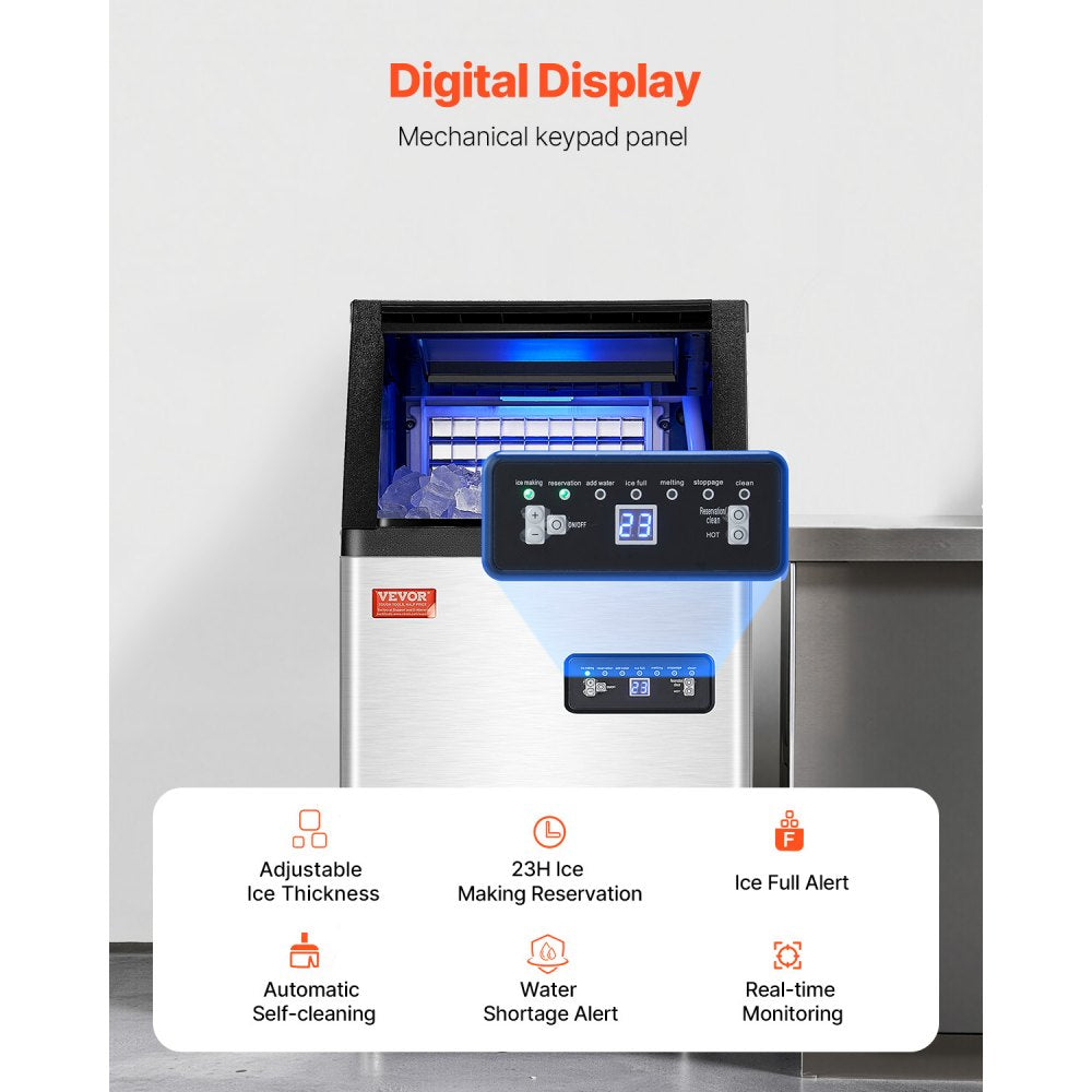 SKF-BZ80F - 100lbs/Day Compact Ice Maker with Self-Cleaning Function
