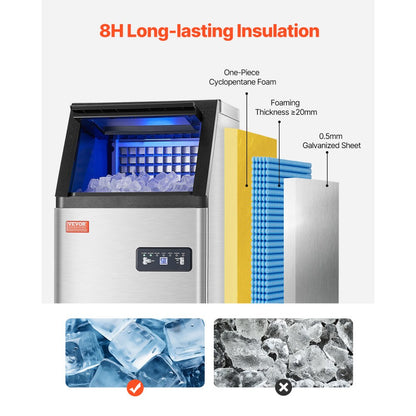 SKF-BZ80F - 100lbs/Day Compact Ice Maker with Self-Cleaning Function