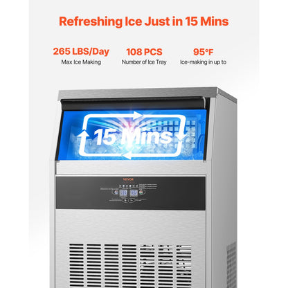 SSX200V - 265 lbs/Day Commercial Ice Maker with 8-Hour Insulation