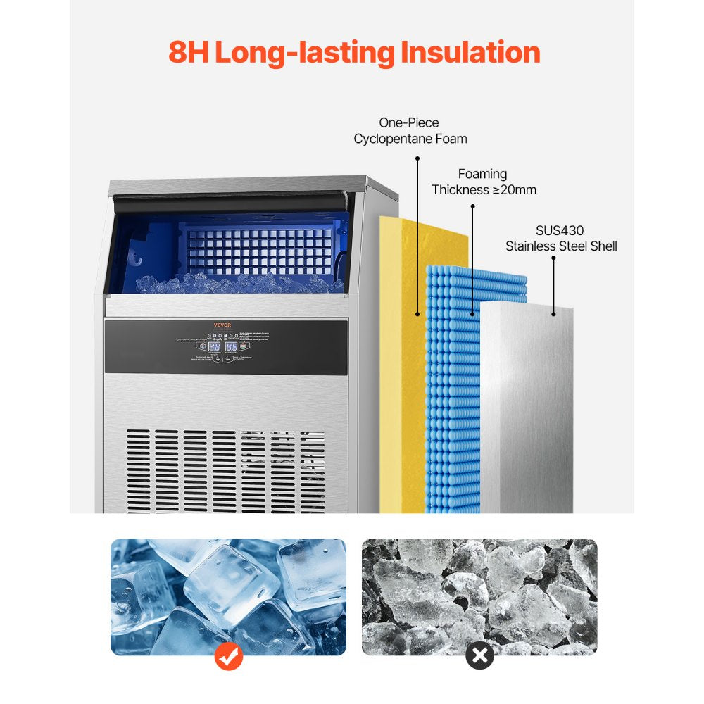 SSX200V - 265 lbs/Day Commercial Ice Maker with 8-Hour Insulation