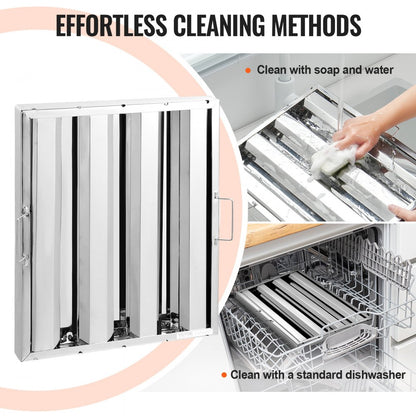 HGSS-001 - Durable 430 Stainless Steel Hood Filter Set for Commercial Kitchens