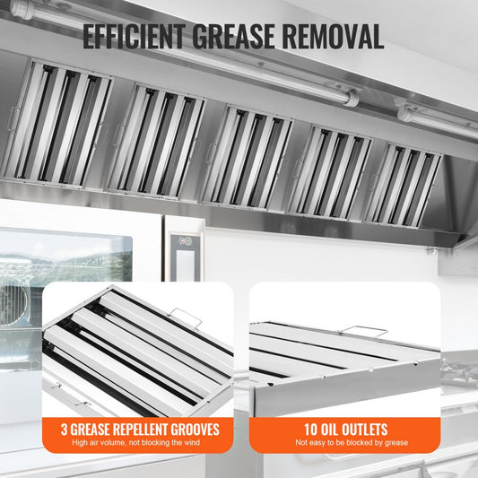 HGSS-001 - Durable 430 Stainless Steel Hood Filter Set for Commercial Kitchens