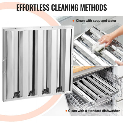 HGSS-002 - Durable 19.5” Stainless Steel Hood Filter with Easy Handles