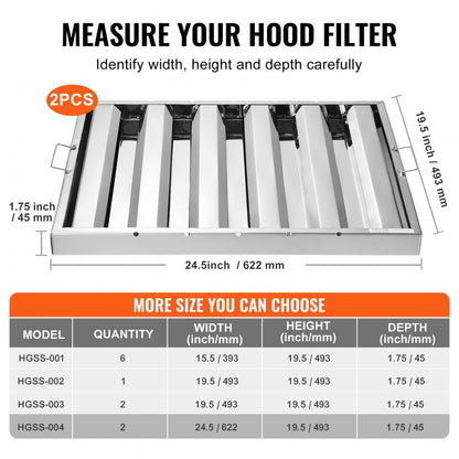 HGSS-004 - Durable 430 Stainless Steel Hood Filter with Easy Installation