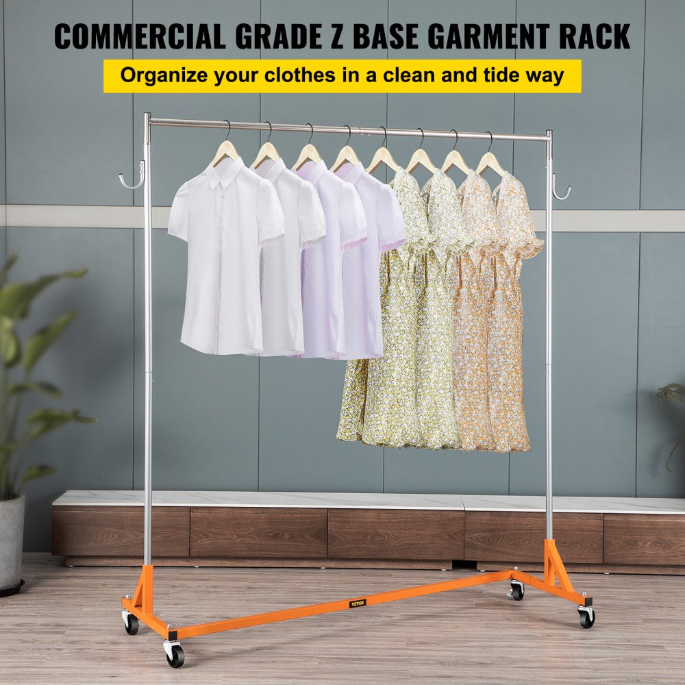 SZOON611 - Heavy-Duty Rolling Garment Rack with Lockable Casters