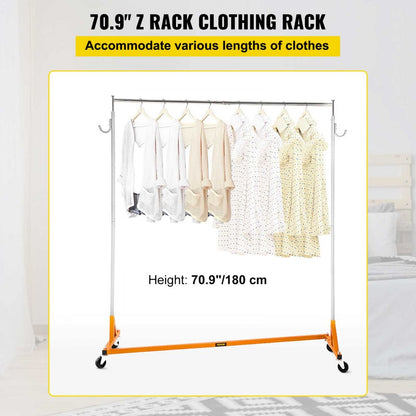 SZOON611 - Heavy-Duty Rolling Garment Rack with Lockable Casters
