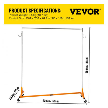 SZOON611 - Heavy-Duty Rolling Garment Rack with Lockable Casters
