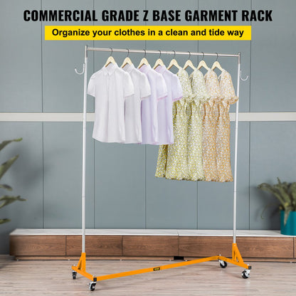 SZOON3611 - Heavy-Duty Adjustable Z Rack with Lockable Casters for Clothes