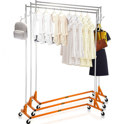SZOON3611 - Heavy-Duty Adjustable Z Rack with Lockable Casters for Clothes