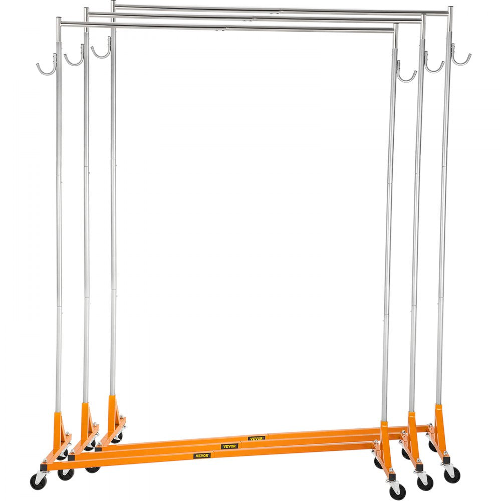 SZOON3611 - Heavy-Duty Adjustable Z Rack with Lockable Casters for Clothes