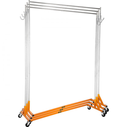 SZOON3611 - Heavy-Duty Adjustable Z Rack with Lockable Casters for Clothes