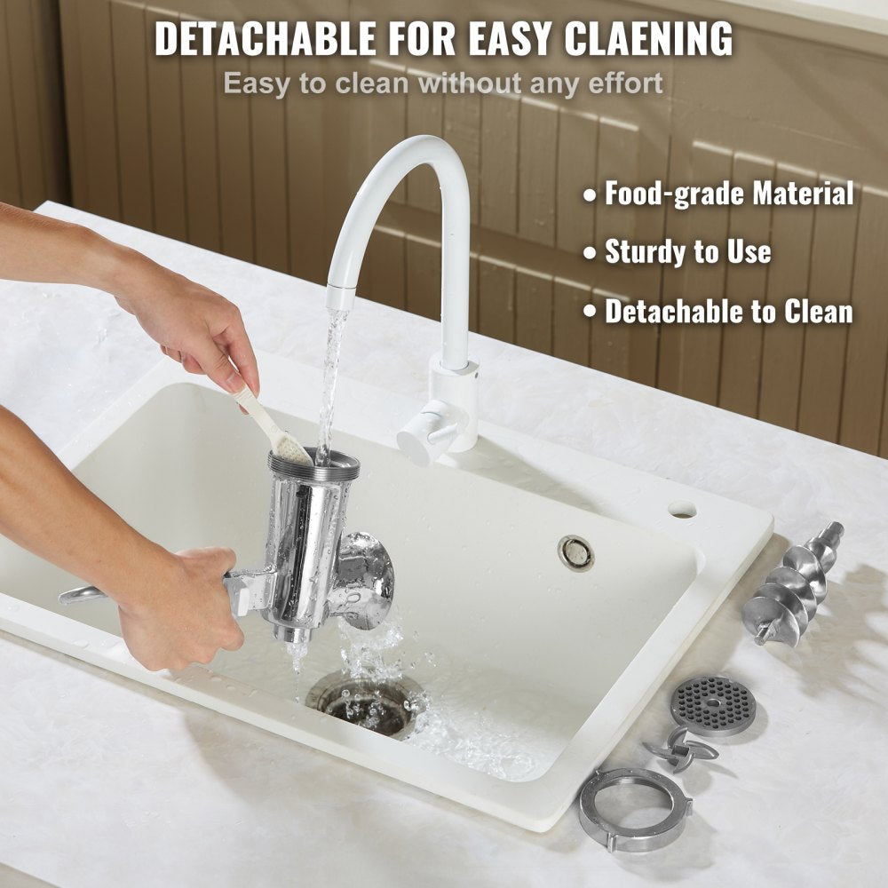 010503373782 - Premium Stainless Steel Manual Meat Grinder with Sausage Stuffing Tube