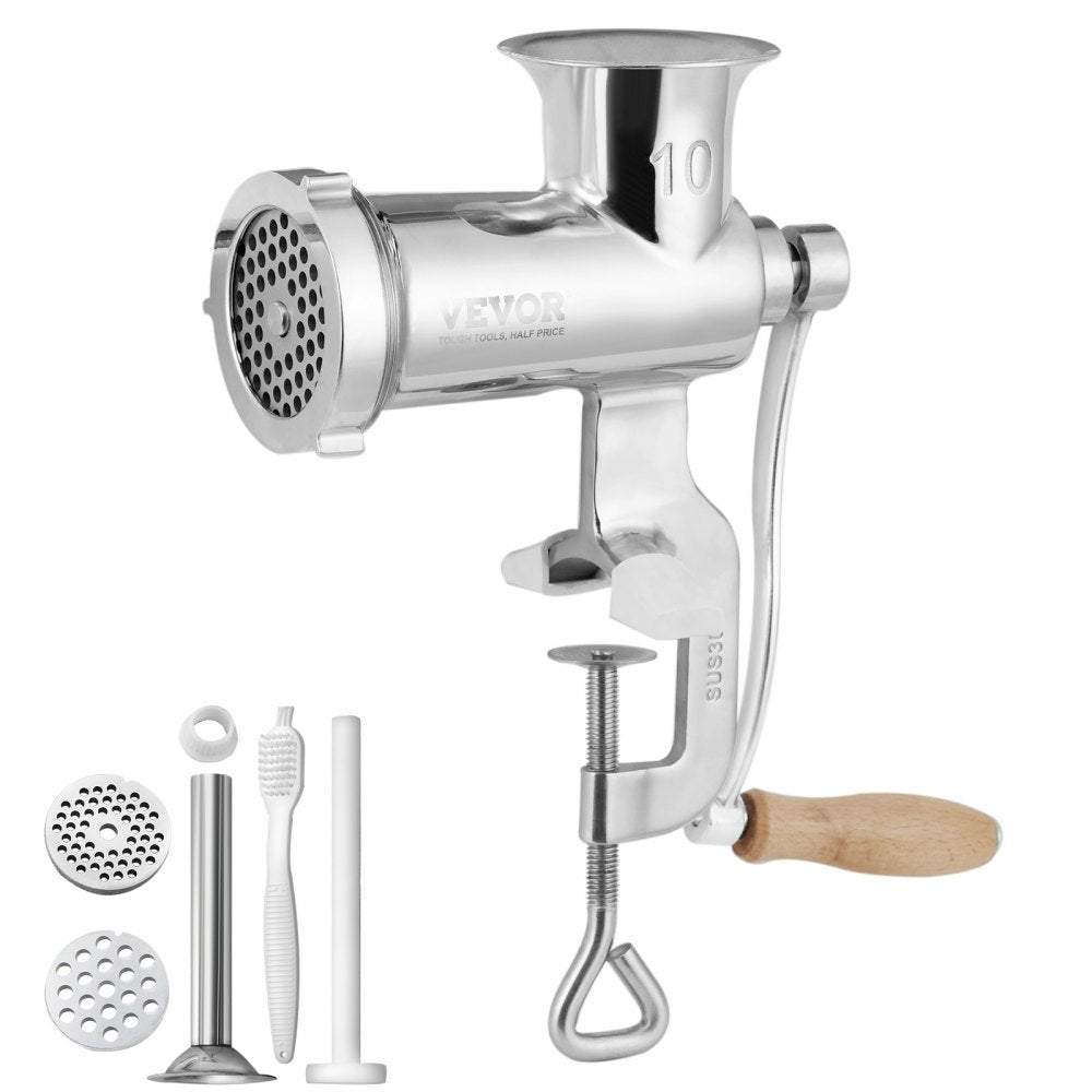 010503373782 - Premium Stainless Steel Manual Meat Grinder with Sausage Stuffing Tube