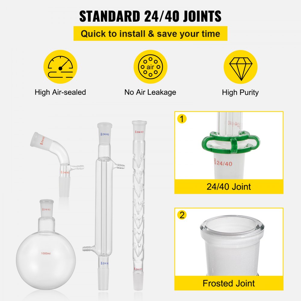 29PC & 24/40 - 29-Piece Distillation Glassware Set for Essential Oils
