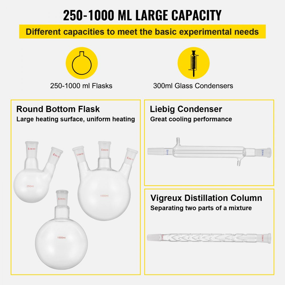 29PC & 24/40 - 29-Piece Distillation Glassware Set for Essential Oils